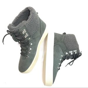 New Marc Fisher Gray Suede Ankle High Sneakers